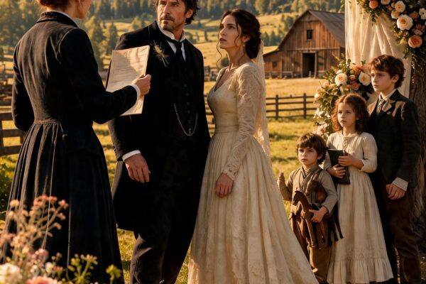 On The Morning Silas Greer Was Finally Ready To Marry The Widow Who Saved His Dying Ranch, A Mysterious Black Carriage Arrived Before The Wedding Guests — And The Woman He Had Spent Nine Years Trying To Forget Stepped Out, Bringing Back A Buried Secret That Could Destroy Everything He Had Built