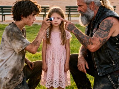 “DADDY… I THINK I SEE SOMETHING”: A HOMELESS BOY WARNED 14 BIKERS ABOUT MY DAUGHTER’S EYE, AND THEN EVERYTHING BROKE OPEN