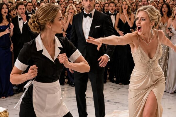 The Millionaire’s Fiancée Kicked the Wrong Maid in Front of Three Hundred Guests and Learned She Had Been Trained to Stop Men Twice Her Size
