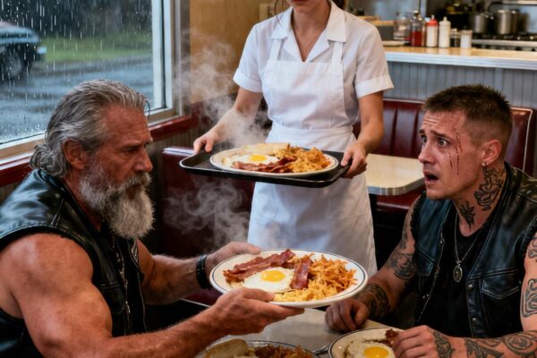 I FED 12 STRANDED BIKERS WITH MY LAST FOOD – AT DAWN, 800 HELLS ANGELS SURROUNDED MY DINER