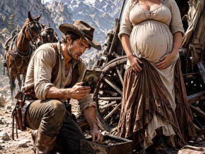 The Pregnant Widow Refused To Abandon Her Broken Wagon Even As A Storm Closed In—But When A Mountain Cowboy Risked His Life To Save Her, He Found His Dead Father’s Name Hidden Inside The One Box She Wouldn’t Let Him Touch