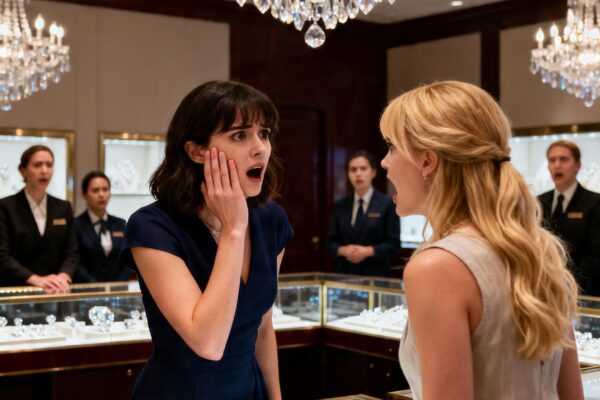 MY JEALOUS SISTER SLAPPED ME IN A LUXURY JEWELRY STORE AND CALLED ME HER SHADOW – THEN A BILLIONAIRE STEPPED BETWEEN US AND CHANGED EVERYTHING