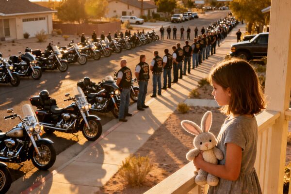 LITTLE GIRL WOULD NOT SIT DOWN – WHEN ONE BIKER ASKED WHY, 300 MEN WENT SILENT
