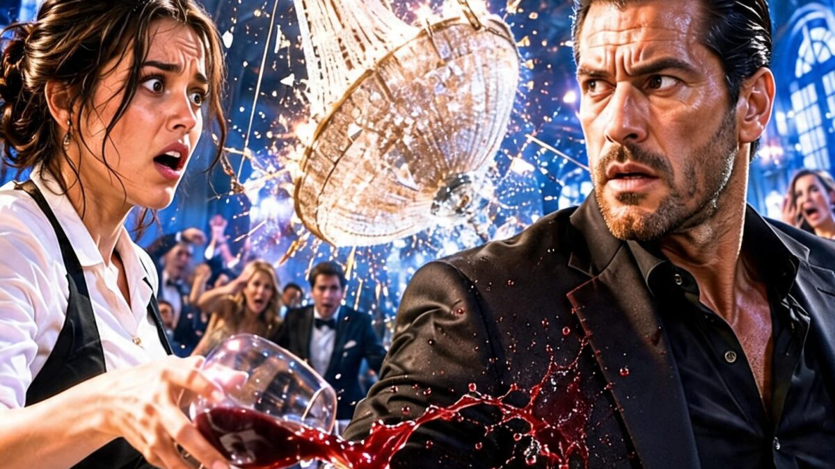 SHE SPILLED WINE ON THE MAFIA KING TO DRAG HIM FROM HIS CHAIR—SECONDS LATER THE CHANDELIER CRASHED, AND HIS PARALYZED DAUGHTER STOOD TO CALL THE WAITRESS BY NAME