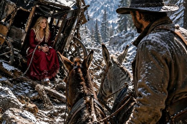 His Three Donkeys Refused to Cross the Mountain Trail—Three Days Later, He Found a Billionaire Heiress Chained Inside a Wrecked Carriage