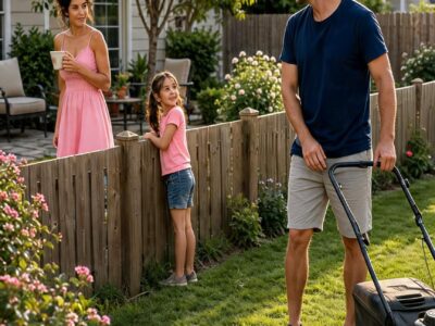 My Daughter Asked My Neighbor Why She Always Stood At The Window Watching Me Mow The Lawn—But When The Woman Finally Gave Her Answer, Both Of Us Froze Because Neither Of Us Was Prepared For What She Had Been Hiding