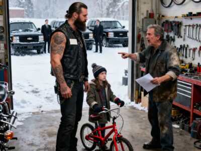 A HELLS ANGEL FIXED MY LITTLE GIRL’S BIKE – THE NEXT MORNING, SEVEN BLACK SUVS BLOCKED THE SHOP