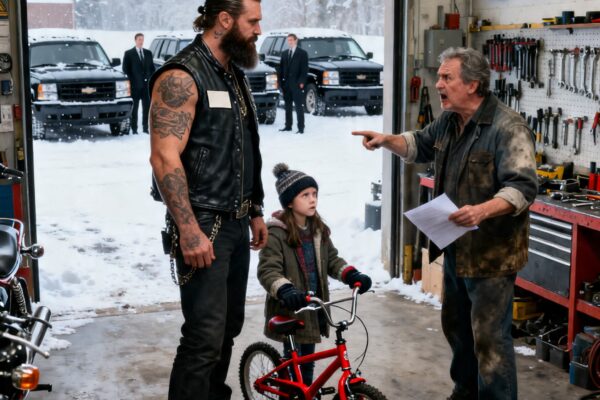 A HELLS ANGEL FIXED MY LITTLE GIRL’S BIKE – THE NEXT MORNING, SEVEN BLACK SUVS BLOCKED THE SHOP