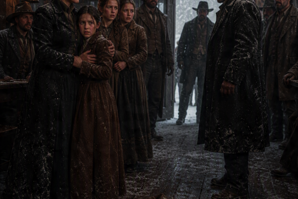 Their Uncle Dragged Four Sisters Through a Blizzard to Sell Them in a Frontier Saloon—Then Scarred Rancher Ezra Hollister Paid the Debt, Refused to Call Them His Property, and Took Them to Stonewall Ranch, Where Clara Mercer Would Decide Whether His Fortress Became Another Cage or the Home They Chose to Defend
