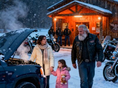 A SINGLE MOTHER BROKE DOWN OUTSIDE A HELLS ANGELS BAR – THEN ONE BIKER QUIETLY STOOD UP