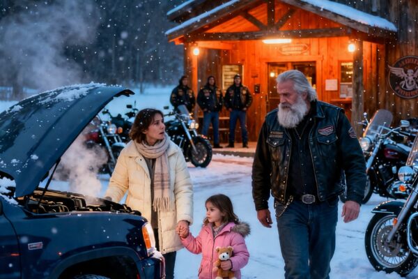 A SINGLE MOTHER BROKE DOWN OUTSIDE A HELLS ANGELS BAR – THEN ONE BIKER QUIETLY STOOD UP