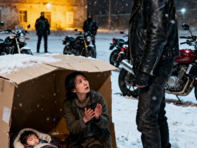 “PLEASE DON’T TAKE OUR SPOT… MY BABY’S SLEEPING HERE,” I BEGGED THE HELLS ANGELS – BUT WHAT THEY LEFT BEHIND THE NEXT MORNING BROKE ME