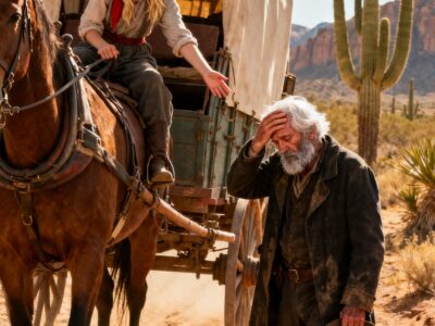 POOR RANCH GIRL SAVED A DYING OLD COWBOY IN THE DESERT – THE NEXT MORNING, HE BROUGHT AN ARMY TO SAVE HER HOME