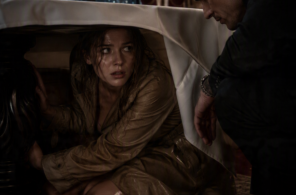 She Hid Beneath the Mafia Boss’s Table to Escape Her Violent Ex—Then Dante Varga Whispered “Play Along,” Discovered She Could Trace the Theft Inside His Shipping Empire, and Learned the Woman He Had Rescued Would Rather Walk Back Into Danger Than Let Him Turn Protection Into Another Cage