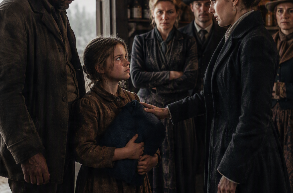 They Laughed at the Poor Rancher’s Daughter for Her Crooked Homemade Dress—Then Elena Morrison Bought the Same Dark Blue Wool, Offered Her Father Honest Work on the County’s Richest Ranch, and Forced Copper Ridge to Decide Whether Poverty Meant a Man Had Nothing Worth Respecting