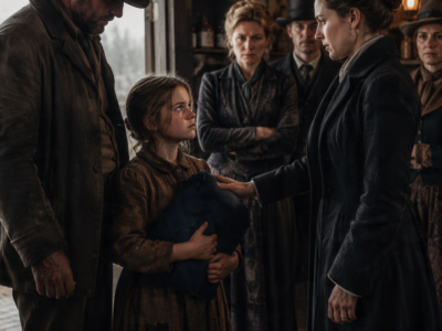 They Laughed at the Poor Rancher’s Daughter for Her Crooked Homemade Dress—Then Elena Morrison Bought the Same Dark Blue Wool, Offered Her Father Honest Work on the County’s Richest Ranch, and Forced Copper Ridge to Decide Whether Poverty Meant a Man Had Nothing Worth Respecting