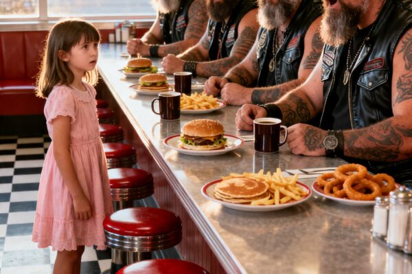 MY DAUGHTER SAID, “MY MOM HAS A TATTOO JUST LIKE YOURS” – AND SIX HELLS ANGELS FROZE IN THE DINER