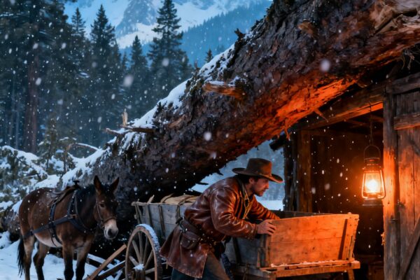 TRAPPED IN A MOUNTAIN BLIZZARD, I DRAGGED MY BROKEN WAGON UNDER A FALLEN PINE – AND IT SAVED MY LIFE