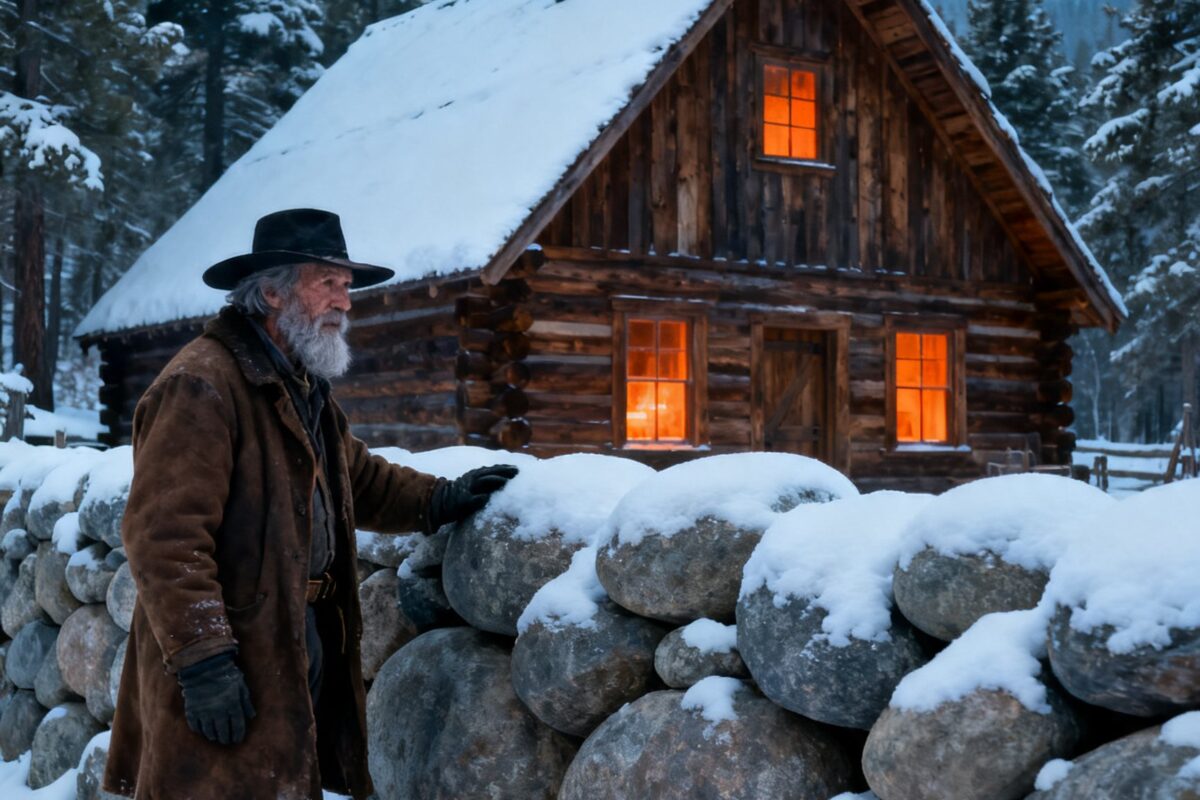 I BUILT A 13-FOOT BOULDER WALL WHILE SETTLERS LAUGHED – THEN THE FIRST BLIZZARD PROVED WHY MY A-FRAME NEEDED IT
