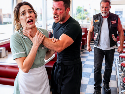 “Don’t Forget Who I Am,” the Black Belt Said With His Arm Locked Around the Waitress’s Throat—Then the Quiet 60-Year-Old Man in the Back Booth Stood Up, and Everyone Learned Why He Had Spent Eight Years Trying to Leave His Hells Angels Past Behind