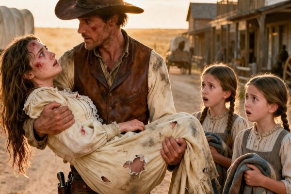 She Was Too Bruised To Stand-A Cowboy with His Twins Saved Her and Said “No One Will Hurt You Again”