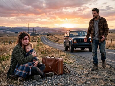 She Sat Beside a Lonely Country Road With Her 1-Year-Old Son and Only $23 Left—Then a Widowed Single Dad Stopped His SUV, Offered Them One Safe Night, and Had to Learn That Giving Her Shelter Was Not the Same as Earning Her Love