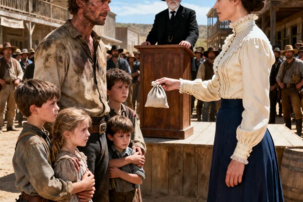 “DON’T SEPARATE MY KIDS!” THE POOR COWBOY BEGGED – THEN A RANCH WOMAN PAID HIS DEBT AND EXPOSED THE MAN WHO RUINED HIM