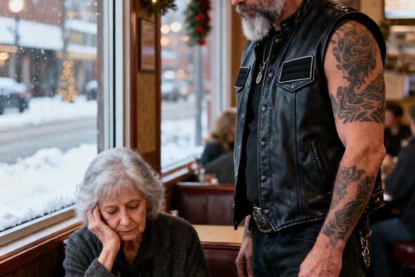 I SAT ALONE ON CHRISTMAS EVE AFTER MY HUSBAND DIED – THEN NINE HELLS ANGELS WALKED IN AND SAID SEVEN WORDS
