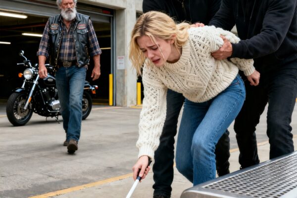 THE BLIND GIRL TAPPED SOS WITH HER CANE – AND THE HELLS ANGELS PRESIDENT WAS THE ONLY ONE WHO UNDERSTOOD