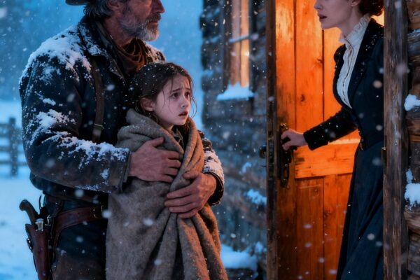 A COWBOY CARRIED HIS HALF-FROZEN DAUGHTER TO A RICH HEIRESS’S DOOR – WHAT SHE FOUND IN HIS SADDLEBAG CHANGED EVERYTHING
