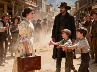 REJECTED AT THE DEPOT WITH ONLY $12, I FACED A WHOLE TOWN’S SCORN – UNTIL A COWBOY’S TWIN BOYS ASKED ME TO COME HOME