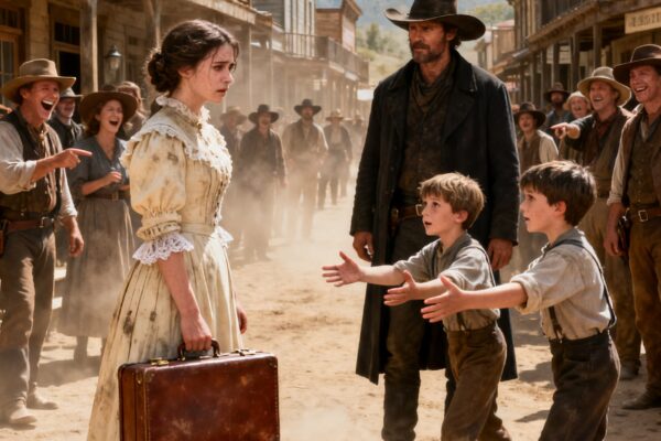 REJECTED AT THE DEPOT WITH ONLY $12, I FACED A WHOLE TOWN’S SCORN – UNTIL A COWBOY’S TWIN BOYS ASKED ME TO COME HOME