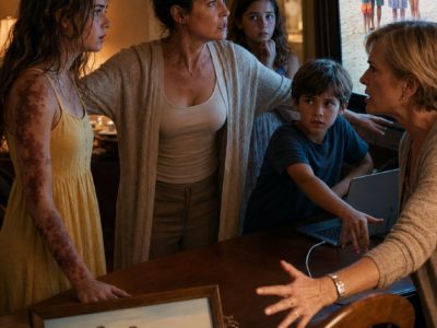 When My Sister Cropped My Daughter Out of Family Photos for Years Because of Her Birthmarks, I Kept Choosing Quiet Peace—Until My Ten-Year-Old Son Connected the Laptop at Dinner and Revealed Every Birthday, Holiday, and Vacation She Had Been Erased From