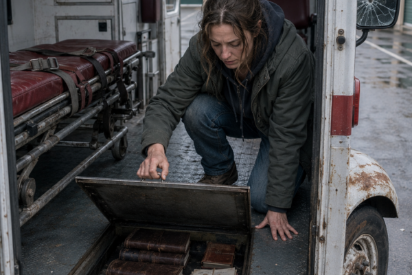 Cleaning Out the Rusted Ambulance Her Brother Called Worthless, Nora Found a Steel Compartment Hidden Beneath the Stretcher — Inside Were Her Dead Father’s Secret Savings, Decades of Patient Records, and a Letter Asking Her to Finish the Work She Had Been Too Broken to Return To