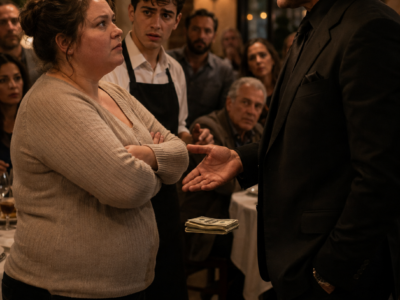 The Plus-Size Accountant Forced a Ruthless Mafia Boss to Return a Waiter’s Stolen Tip—But After Clara Rejected Him Seven Times, She Walked Into a Crowded Diner and Recognized the Poor Young Waiter She Had Defended Fifteen Years Earlier Behind the City’s Most Feared Man