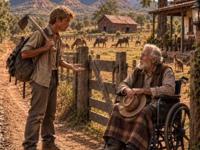 “you lost your son, and i lost my parents—let me work your land,” the starving young man begged the lonely rancher, never knowing a greedy relative was already waiting for the old man to die