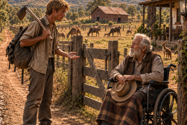 “you lost your son, and i lost my parents—let me work your land,” the starving young man begged the lonely rancher, never knowing a greedy relative was already waiting for the old man to die