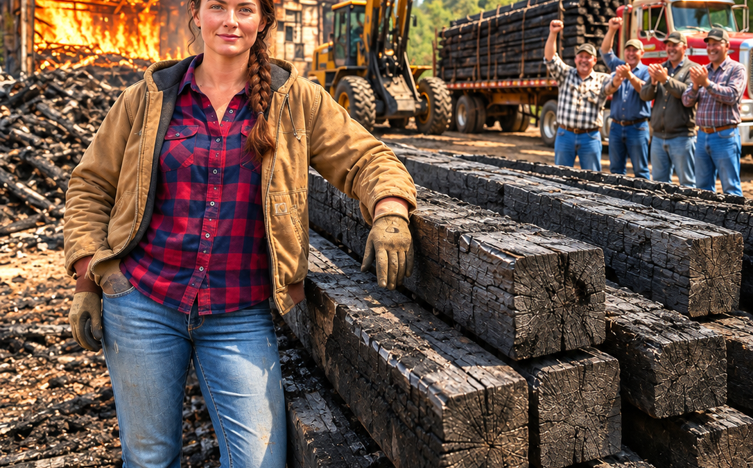after the family mill burned, everyone told her to dump 2,000 blackened oak beams—she kept every one and discovered the fire had left her a fortune