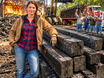 after the family mill burned, everyone told her to dump 2,000 blackened oak beams—she kept every one and discovered the fire had left her a fortune