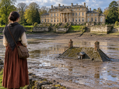 she drained the dying manor lake to save her family home—and the roof that rose from the mud exposed a secret the whole town had buried
