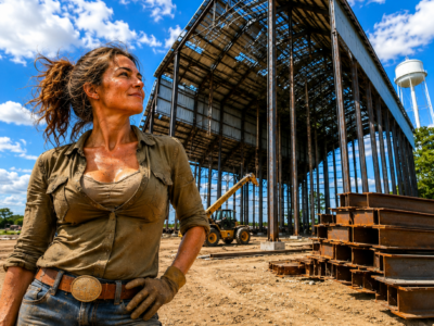 the twenty-seven-year-old farm woman bought 5,000 stadium beams for one dollar—then she built a barn taller than the town water tower while everyone waited for it to fall