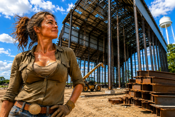 the twenty-seven-year-old farm woman bought 5,000 stadium beams for one dollar—then she built a barn taller than the town water tower while everyone waited for it to fall