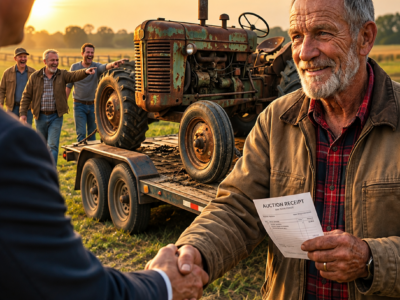 the 70-year-old farmer bought the rustiest tractor at auction for $400—then one hidden factory mark revealed why its dead owner had refused to sell it for sixty years