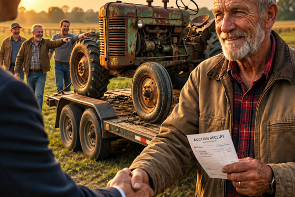 the 70-year-old farmer bought the rustiest tractor at auction for $400—then one hidden factory mark revealed why its dead owner had refused to sell it for sixty years