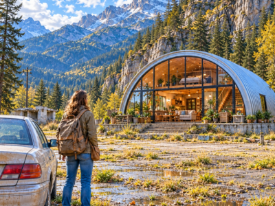 after her divorce left her sleeping in a car with her little girl, a broke nurse spent her last $500 on rusted steel—and built the home no bank would give her
