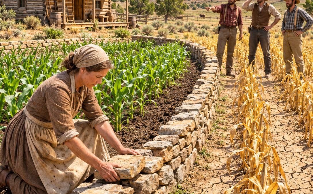 they laughed at the widow digging useless trenches across her dry hillside — until the drought took every farm but hers