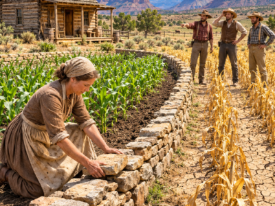they laughed at the widow digging useless trenches across her dry hillside — until the drought took every farm but hers