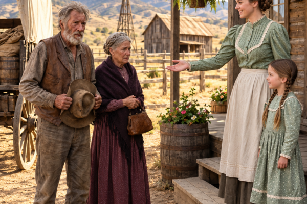 she opened her cabin to two freezing strangers, never knowing their lost son could save the farm everyone said she would lose