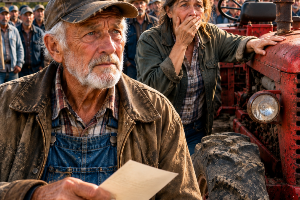 the millionaire came to the farm auction dressed like a broke old farmer, but when a widow was forced to sell her dead husband’s last tractor, he finally repaid a debt he had carried for twenty-three years