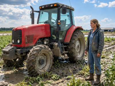 the flood left a ruined tractor in her soybean field, and everyone called it junk until the widow turned it into something no one saw coming